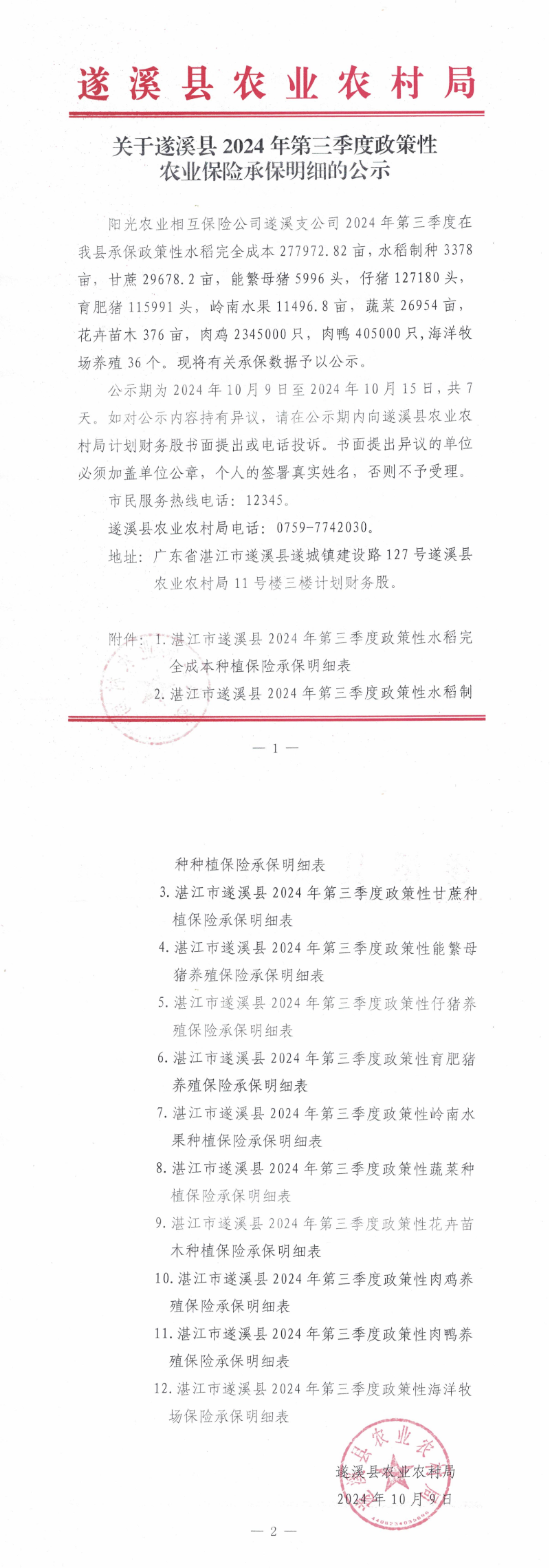 關于遂溪縣2024年第三季度政策性農業保險承保明細的公示_00(1).png