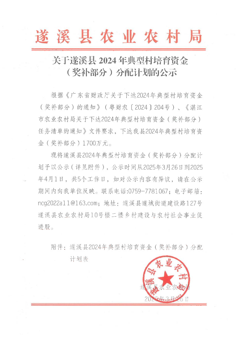 關(guān)于遂溪縣2024年典型村培育資金（獎補部分）分配計劃的公示_00.png