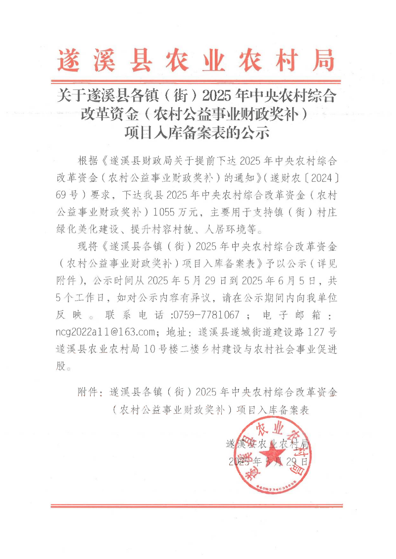 關于遂溪縣各鎮（街）2025年中央農村綜合改革資金（農村公益事業財政獎補）項目入庫備案表的公示_00.png