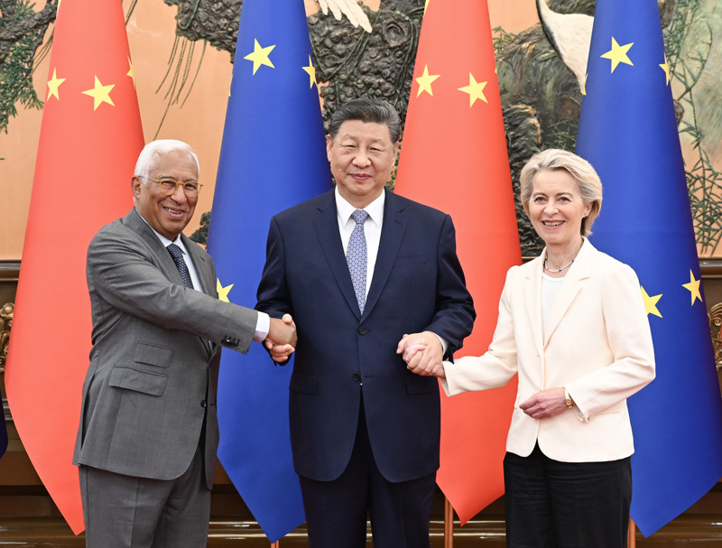 習(xí)近平會(huì)見歐洲理事會(huì)主席科斯塔、歐盟委員會(huì)主席馮德萊恩